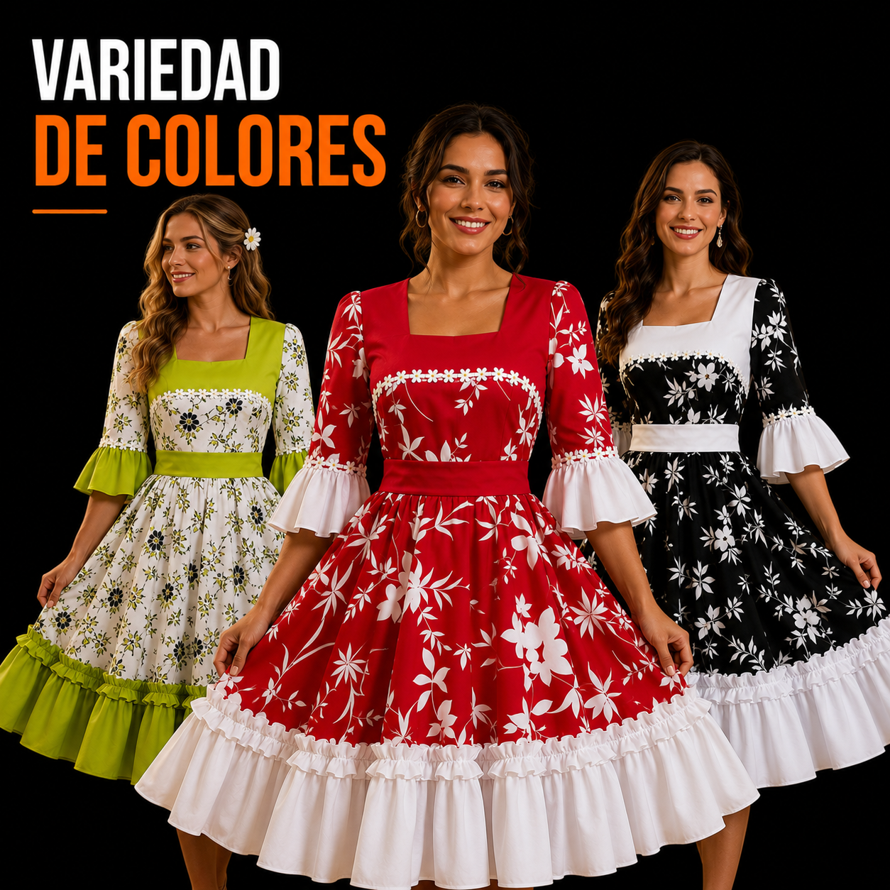 Variedad de colores y tamaños